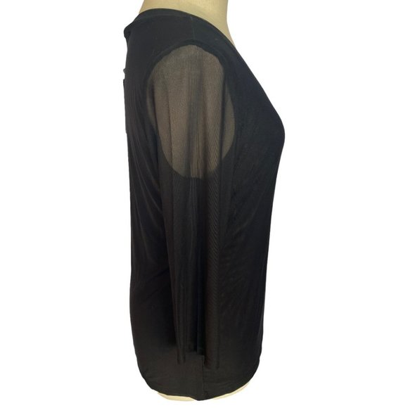 💰5 For $40 / BOO RADLEY AUSTRALIA - BLACK MESH LONG SLEEVED TOP (BNWT) - Picture 3 of 9